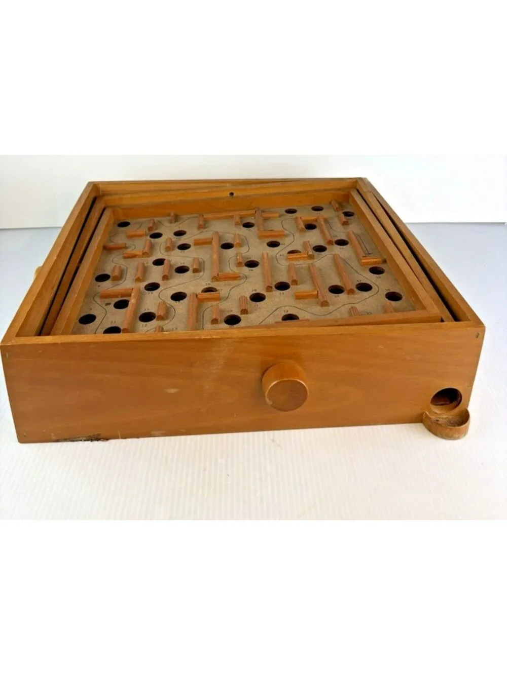 Vintage Wooden Labyrinth Space Tilt Maze Game By Pacific Game Co